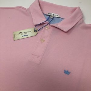 Peter Millar Crown Finish Pink Polo Shirt